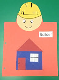 Paint, paper, glue, scissors and more for tons of crafting fun for preschoolers! Preschool Community Helper Book Craft Project Page Builder Worker With Shape House Community Helpers Crafts Community Helpers Preschool Community Helper