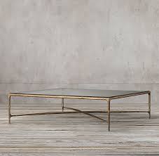 Thaddeus Forged Brass Glass Square Coffee Table Coffee Table Square Coffee Table Square Glass Coffee Table