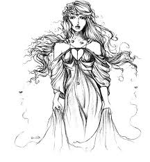 Scifi Fantasy Aphrodite Coloring Page Coloring Pages Fantasy Aphrodite