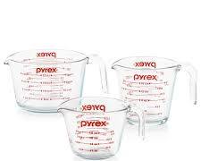 Image of Pyrex 3Piece Glass Measuring Cup Set