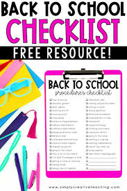 First Year Teacher Tips Simply Creative Teaching School Procedures First Year Teachers School Checklist