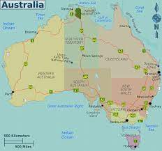 Australien ist das einzige land, das gleichzeitig auch ein kontinent ist. Landkarte Australien Regionen Weltkarte Com Karten Und Stadtplane Der Welt