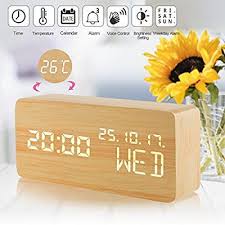 Compared with shopping in real stores discover quality modern wood alarm clock on dhgate and buy what you need at the greatest convenience. Amazon Com Wood Alarm Clock Digital Clocks For Bedrooms Voice Command Beside Led Modern Wooden Cube Clock Mini A Kids Alarm Clock Alarm Clock Desk Alarm Clock