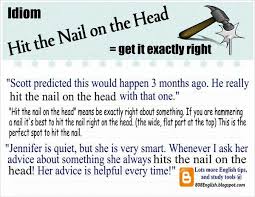 Hitting The Nail On The Head Idioms Learn English Slang Words