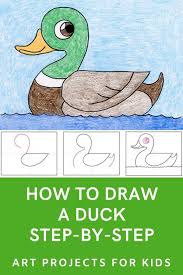 How To Draw A Duck Art Projects For Kids In 2020 Duck Art Kids Art Projects Drawing For Kids
