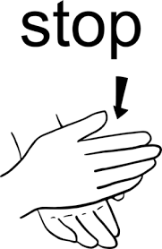 Stop Bring Your Side Ways Facing Flat Hand Down Onto Your Other Palm Up Facing Flat Hand In A Sign Language Words Sign Language Alphabet Sign Language Phrases