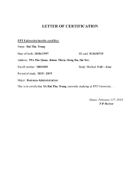 Xác nhận sinh viên FPT (ENG VER) - Student confirmation form | PDF