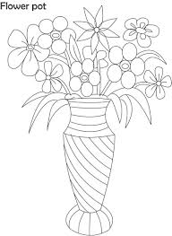28 coloring pages of flower pots. Flower Pot Coloring Printable Page For Kids 5