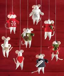 Martha Stewart Living Magnolia Mouse Festive Mouse Ornament Fabric Ornaments Christmas Mouse Diy Christmas Ornaments Christmas Diy Christmas Ribbon Crafts