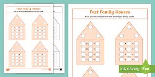Here is a list of all of the skills that cover multiplication! Blank Fact Family Houses Multiplication And Division