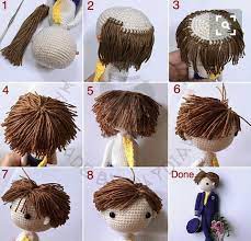 amigurumi oyuncak bebek modellerine sac yapimi anlatimli crochet dolls crochet doll pattern crochet doll