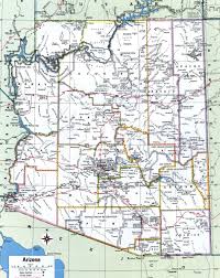Arizona state map with cities. Map Of Arizona Showing County With Cities And Road Highways