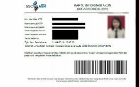 .foto sscasn dikdin, kamu dapat membaca penjelasan tentang cara mengedit foto dikdin dan ini, sebagai persiapan kelengkapan berkas pendaftaran sekolah kedinasan tahun ajaran 2020/2021. Contoh Kartu Informasi Akun Sscasn Dikdin 2019 Informasi Seputar Guru