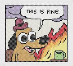 This Is Fine Embroided Scheme Cross Stitch Art Cross Stitch Funny Cross Stitch Designs
