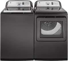 Cheap black washer and dryer set. Ge Gewadredg755 Side By Side Washer Dryer Set With Top Load Washer And Electric Dryer In Diamond Gray