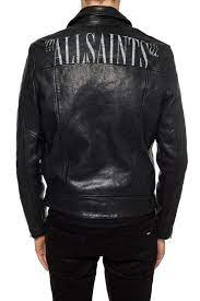 Allsaints Leather Roundhouse Biker Jacket Black For Men Lyst