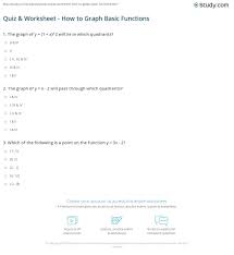 If you'd like a pdf document containing the solutions the download tab above contains links to pdf's containing the free calculus worksheets created with infinite calculus. Quiz Worksheet How To Graph Basic Functions Study Com