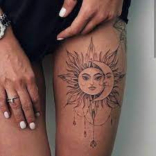 Stunningly Hot Sun Tattoos Page 41 Of 47 Tracesofmybody Com Thigh Tattoos Women Tattoos For Women Half Sleeve Leg Tattoos