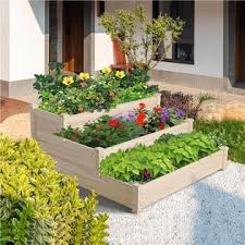 Composed out of durable vinyl material that is long lasting, weather proof and easy to maintain. Yaheetech Campn00074897 3 Tier Raised Garden Bed Elevated Planter Kit Gardening Vegetable