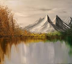 Automne Sur Un Lac Des Pyrenees Peinture A L Huile Au Couteau Peinture Peintre Lac