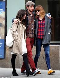 More images for andrew garfield and emma stone wedding » Andrew Garfield Puts On An Affectionate Display With Girlfriend Emma Stone And A Female Pal As The Trio Enjoy A Friendly Stroll Daily Mail Online