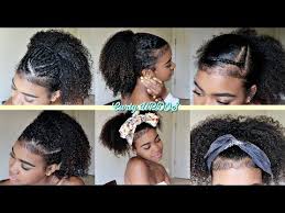 Today, we pull our hair up into a ponytail when we are feverishly working on a project over our desks and on rainbow hair was a trend not too long ago, but this adds a twist, using pastel shades that blend nicely when tied up. Cute And Easy Updos Ponytails Hairstyles For Curly And Natural Hair Youtube