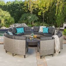 Yulganna 9 Piece Rattan Sectional Seating Group With Cushions Outdoor Wicker Patio Furniture Outdoor Wicker Furniture Wicker Patio Furniture Sets