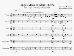 Luigi S Mansion Main Theme Sheet Music Composed By Yo Kai Watch Piano Sheet Music Png Image Transparent Png Free Download On Seekpng