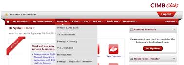 Cara transfer duit dengan maybank2u dari maybank ke bank lain. Bayar Duit Kereta Secara Online Guna Cimb Clicks Syahrilhafiz Com