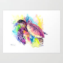 Collect Your Choice Of Gallery Quality Giclee Or Fine Art Prints Custom Trimmed By Hand In A Variety Of Sizes With A White Border Fo Turtle Art Sea Turtle Art