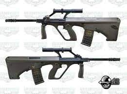Steyr aug 9 mm esiste una variante semiautomatica dell'arma, conosciuta come aug p , disponibile per il mercato civile. J G Works Steyr Aug Military F0449a