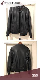 Zara Navy Leather Bomber Jacket Zara Men S Navy Leather Bomber Jacket New With Tags Size Is Large Zara Jac Navy Leather Leather Bomber Jacket Leather Bomber