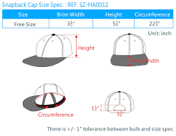Snapback Hat Measurements Hat Images And Descriptions