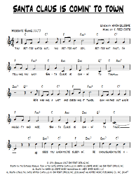 Image Result For Santa Claus Is Coming To Town Santa Claus Is Coming To Town Lead Sheet Santa Claus
