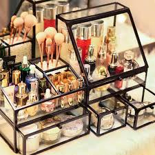 Floral diy container makeup holders. New Europe Glass Makeup Brush Storage Box Eyebrow Pencil Diy Cosmetic Drawer Makeup Organizer Jewelry Storage Holder Dropshiping Storage Boxes Bins Aliexpress