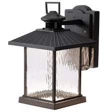 An outdoor lamp post can increase your home's curb appeal and add security lighting to your landscape. Hampton Bay Lumsden Outdoor Black Led Motion Sensor Wall Lantern Sconce Ntsw30030lbl Ms The Home Depot