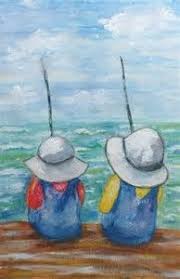 Image Result For Easy Acrylic Paintings To Copy Fishing Painting Canvas Easy Paintings Watercolor Paintings Easy