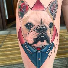 Neo Traditional Dog Portrait Tattoo By Sammysurjaytattoo Dog Portrait Tattoo Dog Tattoos Dog Tattoo