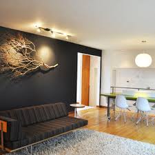 Treated with gold leaf finish, it's a perfect piece for any modern space. 75 Beautiful Mid Century Modern Living Room With Black Walls Pictures Ideas July 2021 Houzz