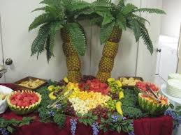 Pineapple Palm Tree Display In Pastor Andrew And Jenny S Baby Shower I Catere By Fruits Mariage Idees De Fete Deco Mariage Exotique