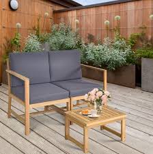Outdoor Wooden Table Chairs Set With Thick Cushion Rustic Etsy Wood Patio Table Wooden Table And Chairs Rustic Table And Chairs