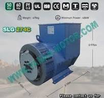 Alternator Sinkron Tanpa Sikat YANAN SLG274 100KVA Alternator Tiga Fase  untuk Generator Diesel
