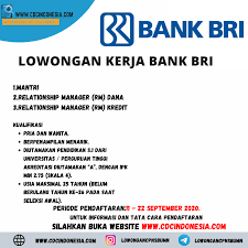 Lowongan Kerja Lowongan Kerja Bank Bri Syarat Lokasi Facebook