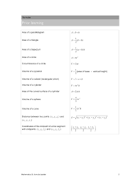 Maths Formula Booklet Ib