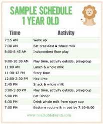 Sample Baby Schedule For One Year Old Baby Schedule