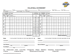 Volleyball Score Sheet Free Download Edit Fill Create