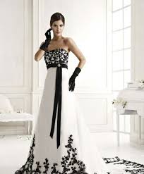 Black And White Attire Wedding Free Shipping Empire Waist Appliqued Strapless Black And White Wedding Dresses 184 99 Black White Wedding Dress Black Wedding Gowns Black Wedding Dresses