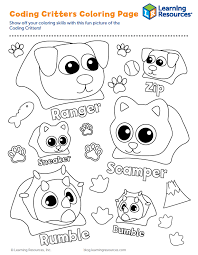 Mercer mayer coloring pages ebcs afe2d42d70e3. Coding Critters Activity Pages Printable Learning Resources Blog