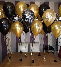 Black And Gold Birthday Party Table Decorations Black And Gold Double Standard 50th Birthday Balloons Birthday Party Table Decorations 50th Birthday Balloons Birthday Party Decorations Diy