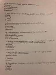 Similarly, the number of golgi bodies in a cell varies according to its function. 16 The Most Abundant Lipid In Animal Cell Membranes Chegg Com